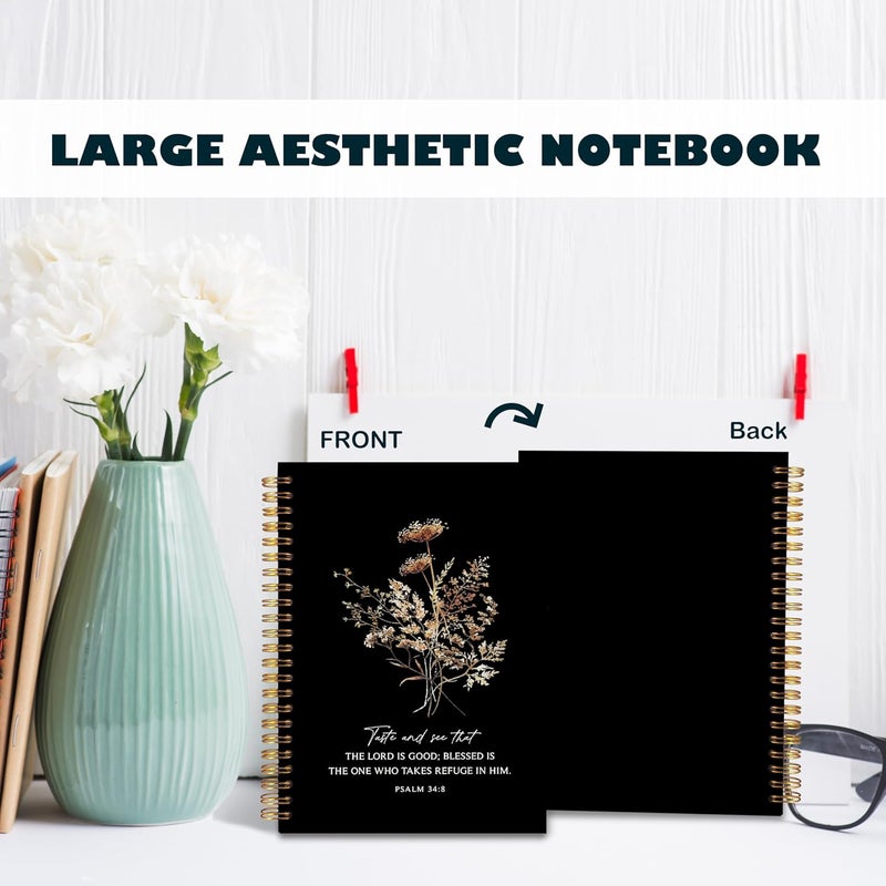 BearCake the Lord is Good Boho Floral Christian Notebook Journal, Christian Gifts for Women, Bible Notebooks for Note Taking, Bible Journaling Notebook, Hardcover Spiral Notebook 5.5x8.3 - Image 4